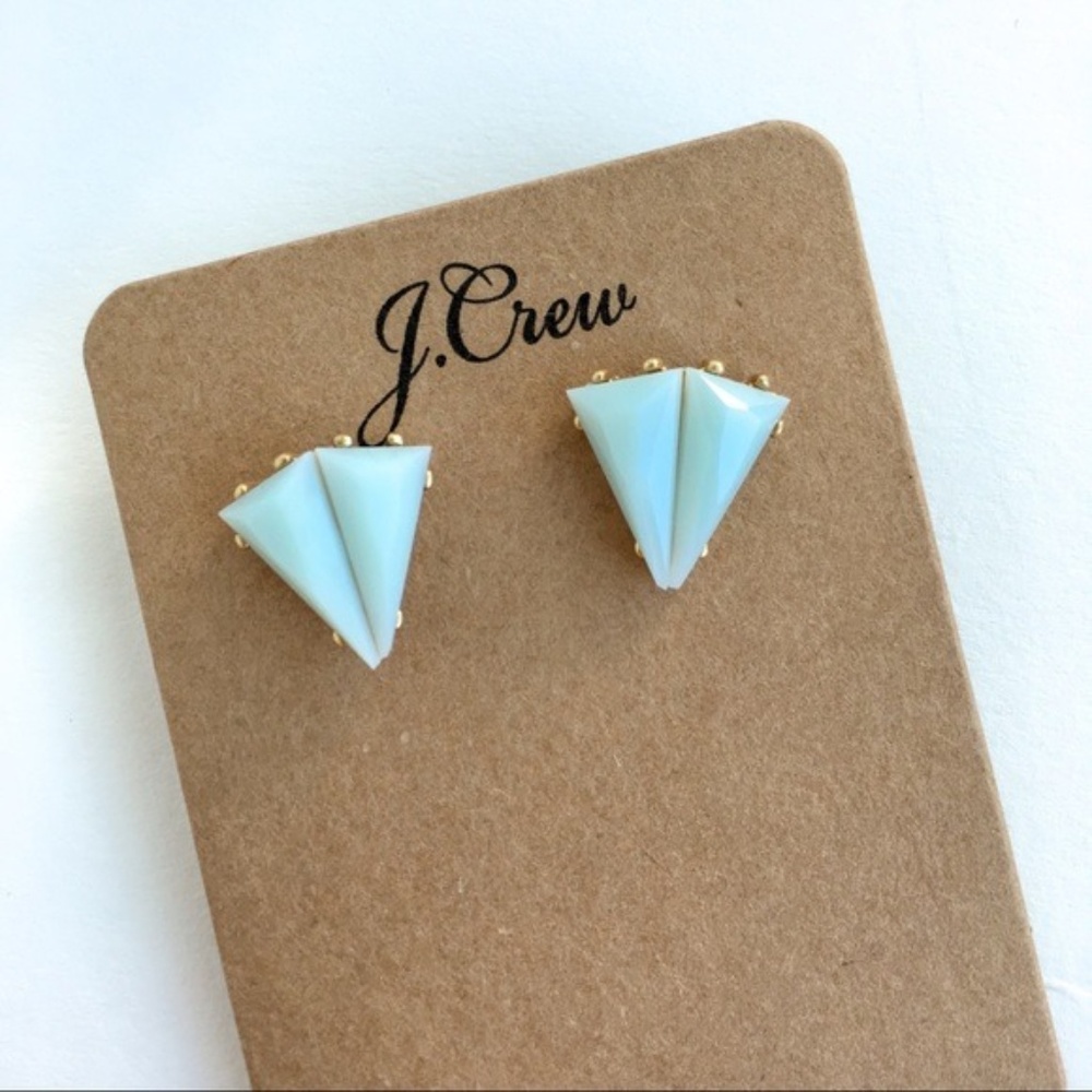 Jcrew edgy triangle milky mint earrings